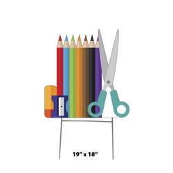19 x 18 in. School Supplies Yard Sign