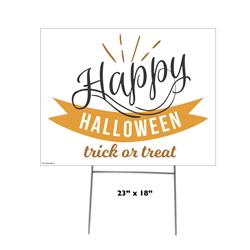 23 x 18 in. Happy Halloween 2 Yard Sign, Orange