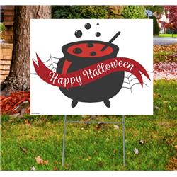 23 x 18 in. Happy Halloween Cauldron 6 Yard Sign