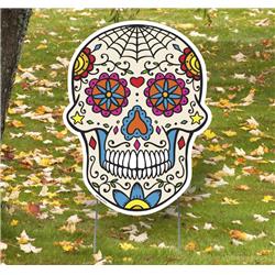 19 x 14 in. Sugar Skull 1 Flower Eyes Yard Sign