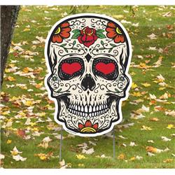 19 x 14 in. Sugar Skull 4 Heart Eyes Yard Sign