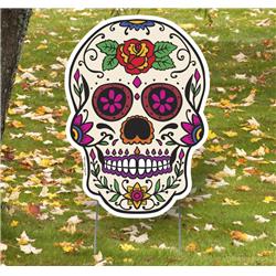 19 x 14 in. Sugar Skull 6 Rose Yard Sign