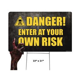 23 x 21 in. Danger Halloween Hand 1 Yard Sign