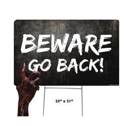 23 x 21 in. Beware Halloween Hand 2 Yard Sign