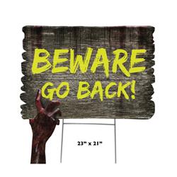 23 x 21 in. Beware Halloween Hand 6 Yard Sign