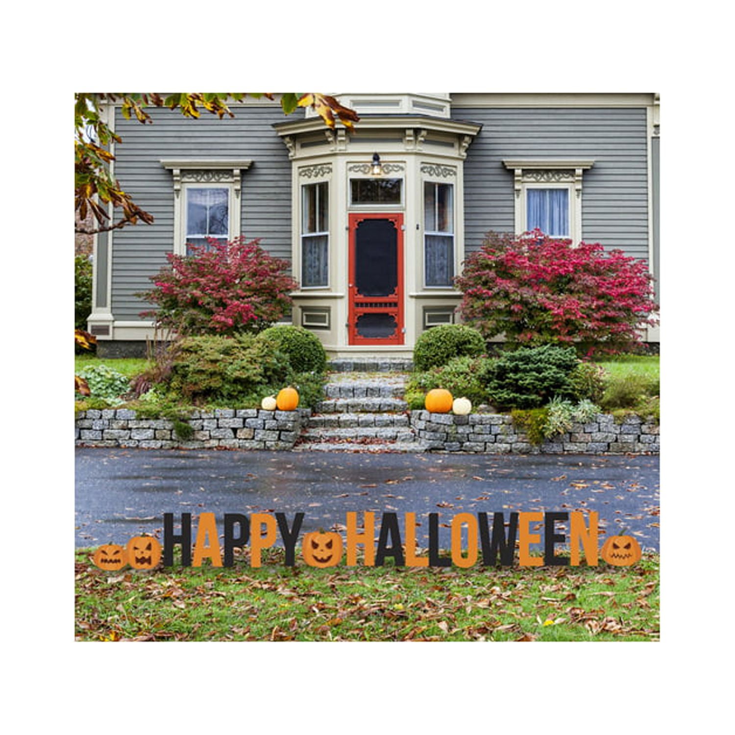 20 x 11 in. Happy Halloween Yard Letter Kit with 17 Half Stakes