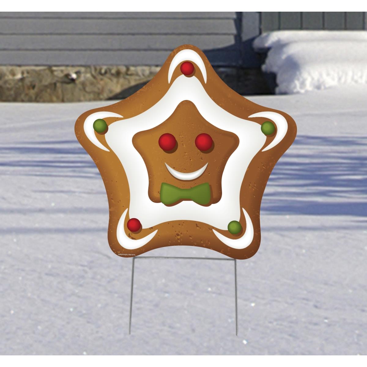 3531 20 x 20 in. Ginger Bread Star Yard Sign