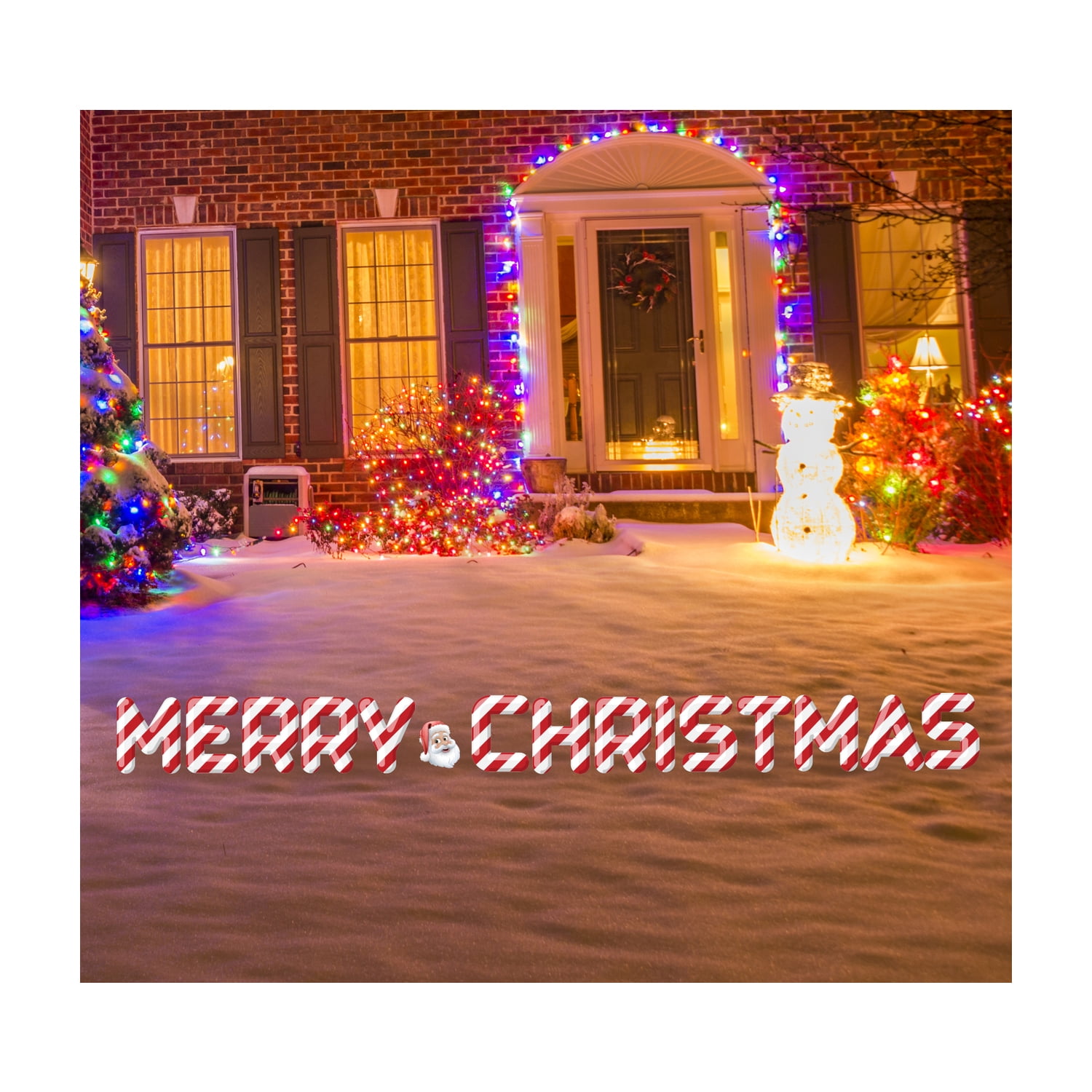 20 x 16 in. Merry Christmas Yard Sign Stripes Set