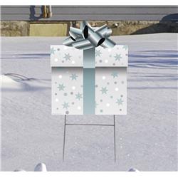 3544 20 x 16 in. Present Yard Sign, Silver