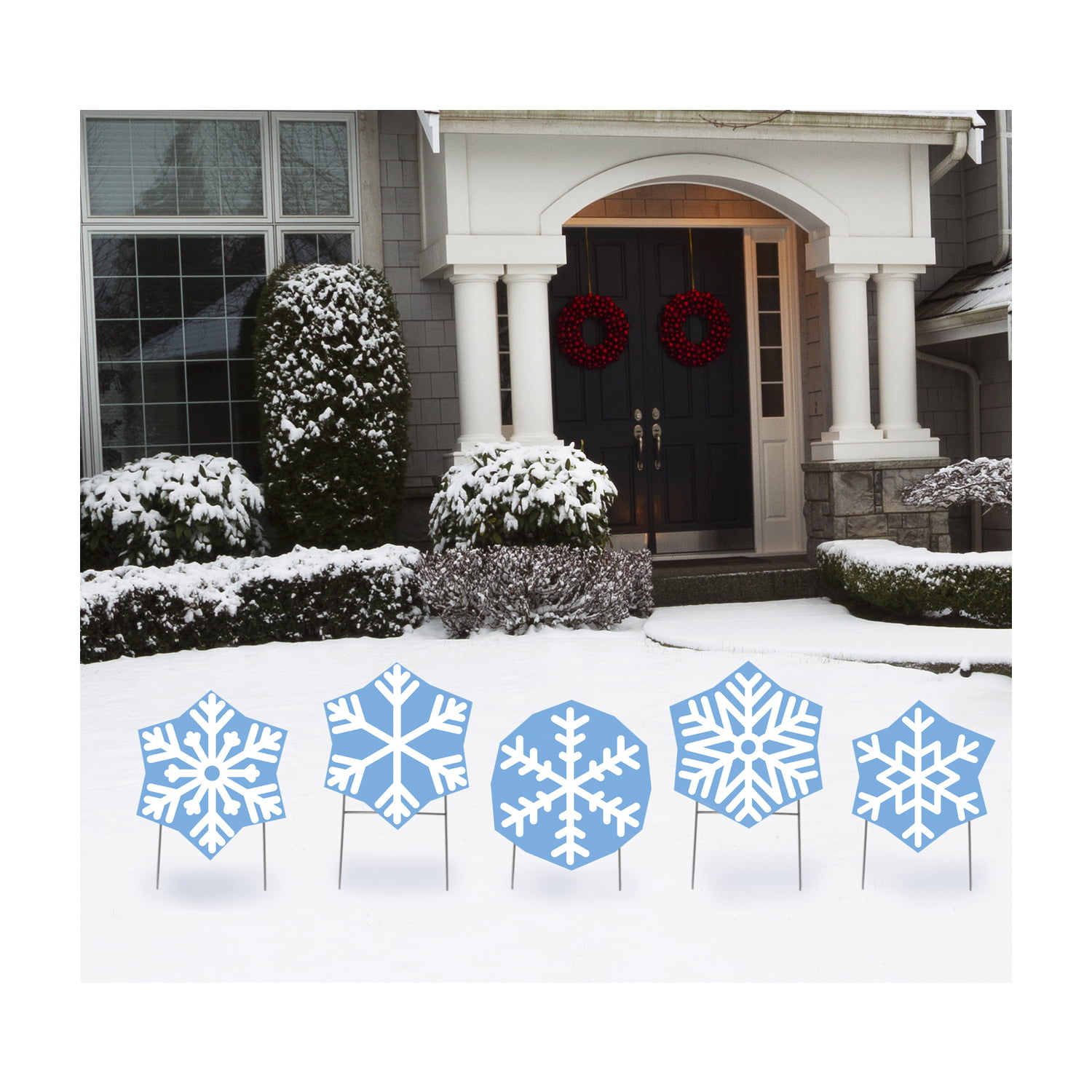 11 x 10 in. Snowflakes Yard Sign, Set of 5