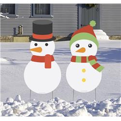 20 x 11 in. Snowman Yard Sign, Set of 2