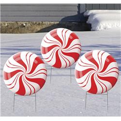 12 x 12 in. Peppermint Yard Signs, Set of 3