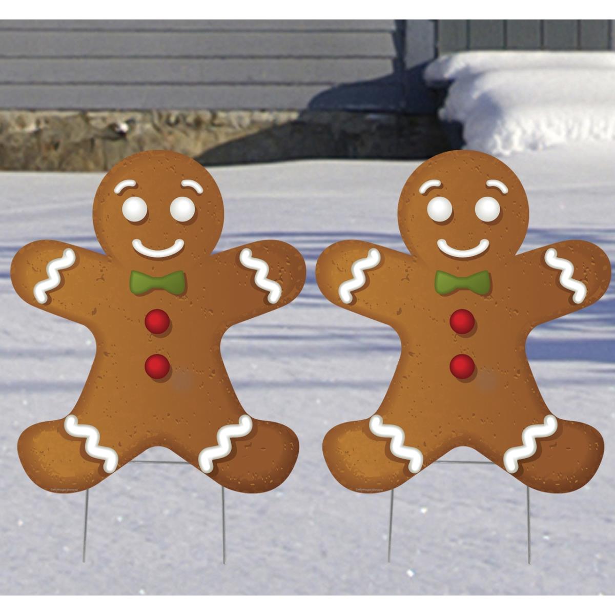 3553 20 x 17 in. Ginger Bread Men Yard Signs, Set of 2