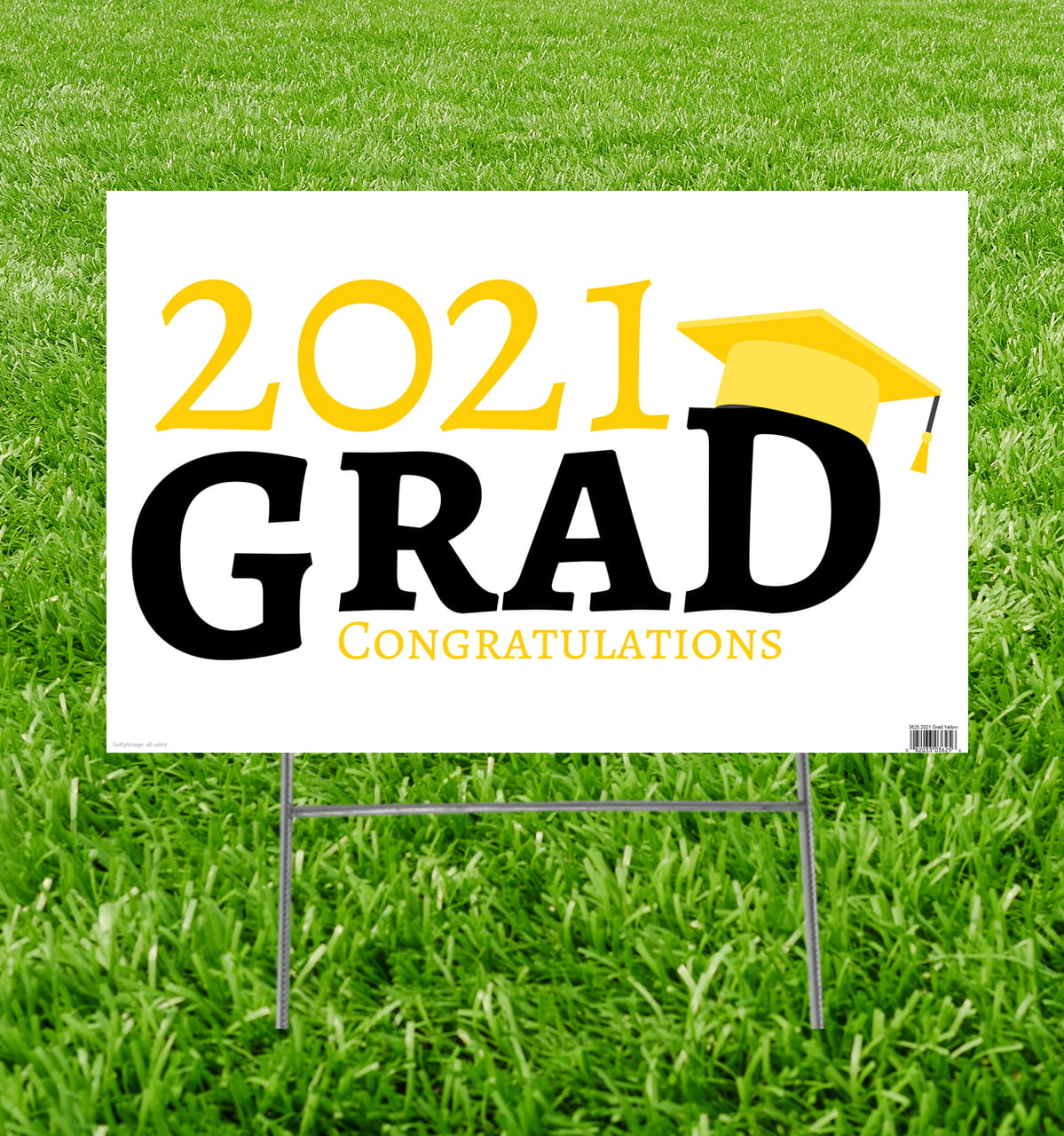 23 x 15 in. 2021 Grad Yard Sign, Yellow