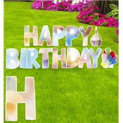 3649 15 x 10 in. Happy Birthday Color Circles Yard Sign