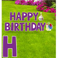 3656 15 x 10 in. Happy Birthday Yard Sign, Purple