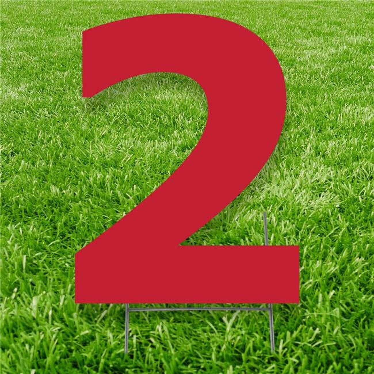 20 x 15 in. Number 2 Yard Sign, Red