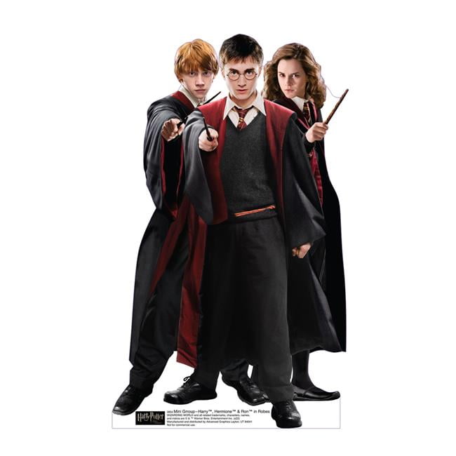 3854 18 x 10 in. Mini Group-Harry, Hermione & Ron in Robes Cardboard Cutout - Warner Brothers