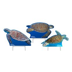 12 x 20 in. Life-Size Sea Turtles Outdoor Yard Signs - Pack of 3