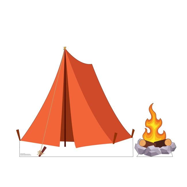 37 x 40 x 1 in. Tent & Campfire Life-Size Cardboard Cutout