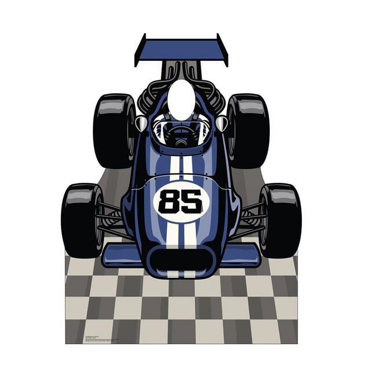 48 x 37 in. Blue Race Car Life-Size Cardboard Standin