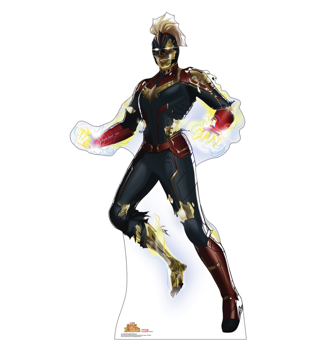 5655 70 x 38 in. Zombie Captain Marvel Life-Size Cardboard Cutout