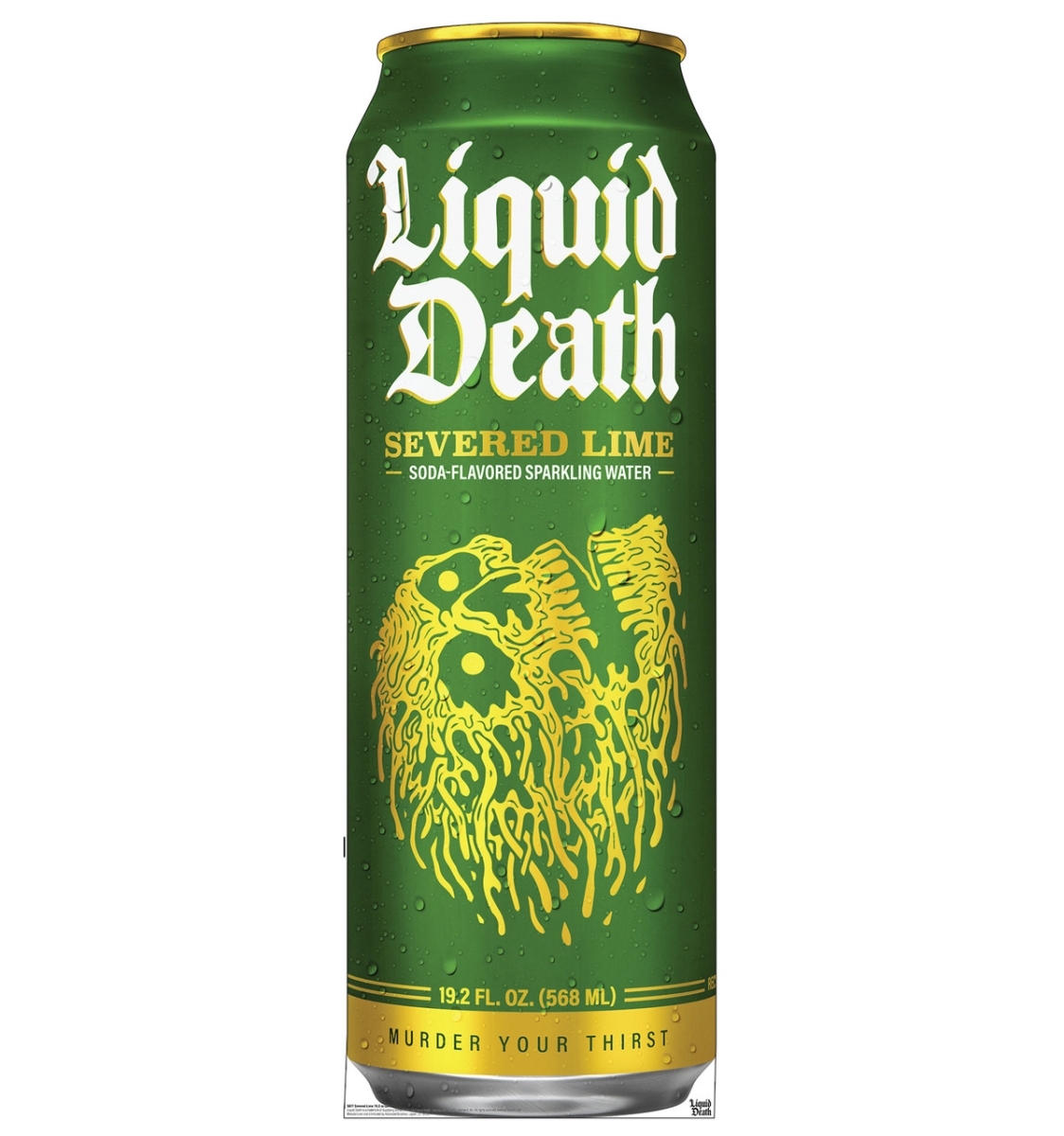 5677 19.2 oz Can Severed Lime Life Size Cardboard Cutout, Liquid Death