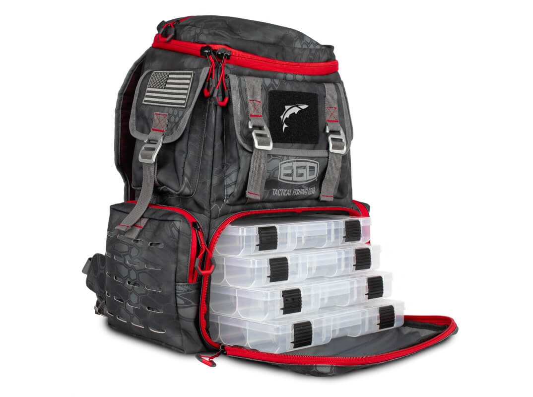 Picture of Adventure Products 75043 EGO Tackle Box Typhon Backpack&#44; Red & Black