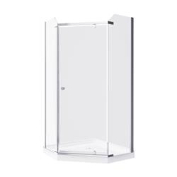 Picture of A & E Bath SK-NA38-NW Nevada Neo Angle Shower Enclosure Kit with Acrylic Base without Walls