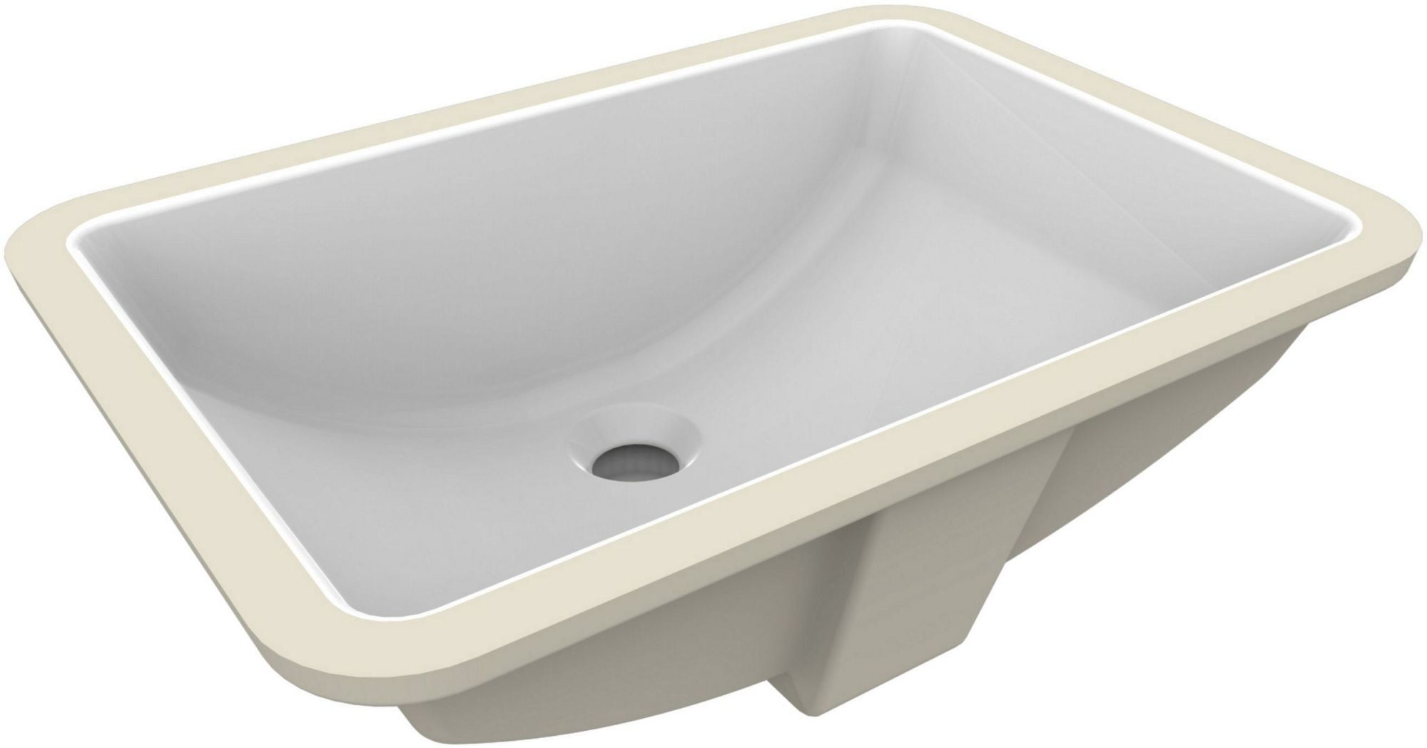 Picture of A&E Bath & Shower UCB-017 Fusion Undermount Ceramic Basin Sink&#44; Glossy White