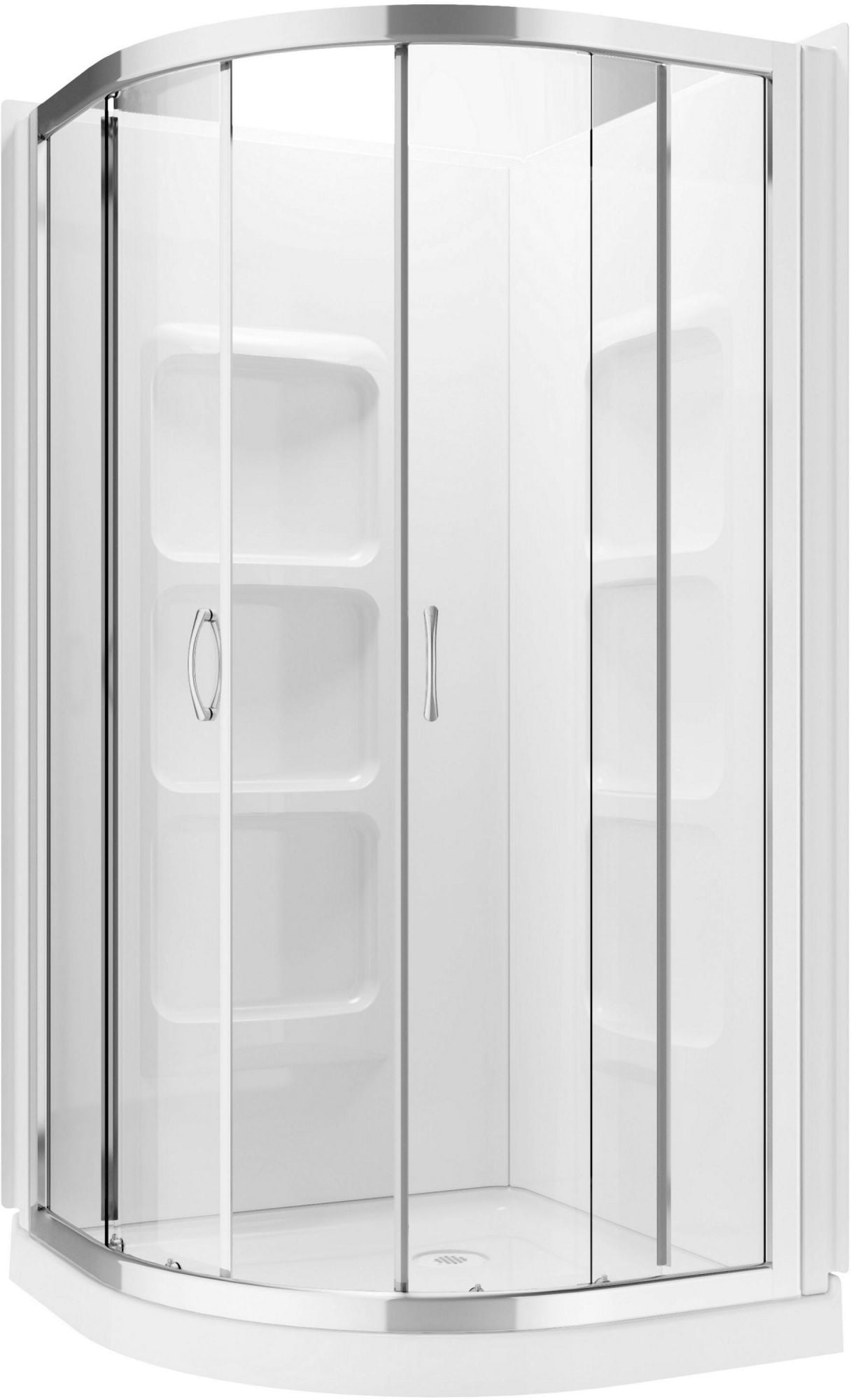 Picture of A&E Bath & Shower SK-NR38-KIT Mona Neo Round Shower Enclosure Kit with Acrylic Base & Walls