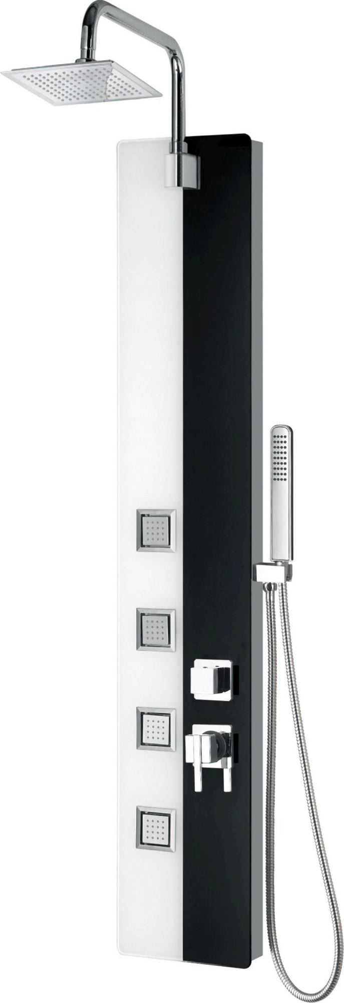 Picture of A&E Bath & Shower SP10 Vista X Shower Panel Black & White Glass