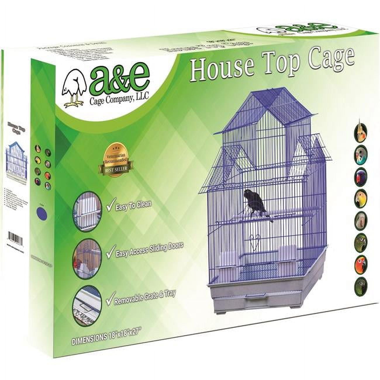 Picture of A&E Cage AE1818H BLUE SP 18 x 18 in. House Top Cage Bird in Retail Box