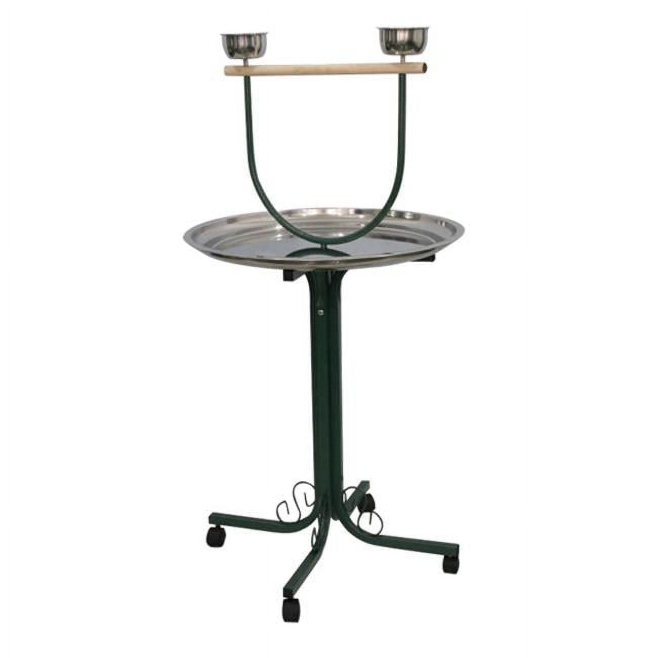Picture of A&E Cage J8-2828 White 28 in. Play Stand with Casters & Stainless Steel Dishes&#44; White