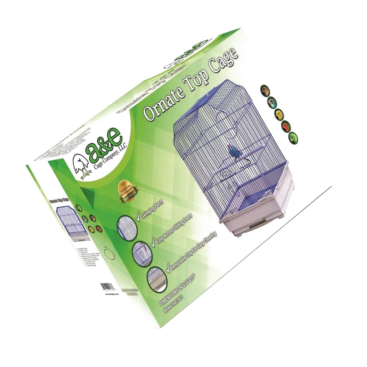 Picture of A&E Cage AE1411-3 WHITE SP 14 x 11 in. Ornate Top Cage for Retail Box&#44; White