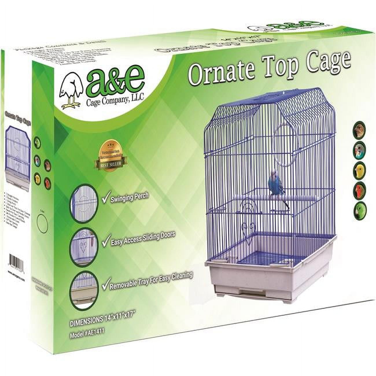 Picture of A&E Cage AE1411-3 BLACK SP 14 x 11 in. Ornate Top Cage for Retail Box&#44; Black