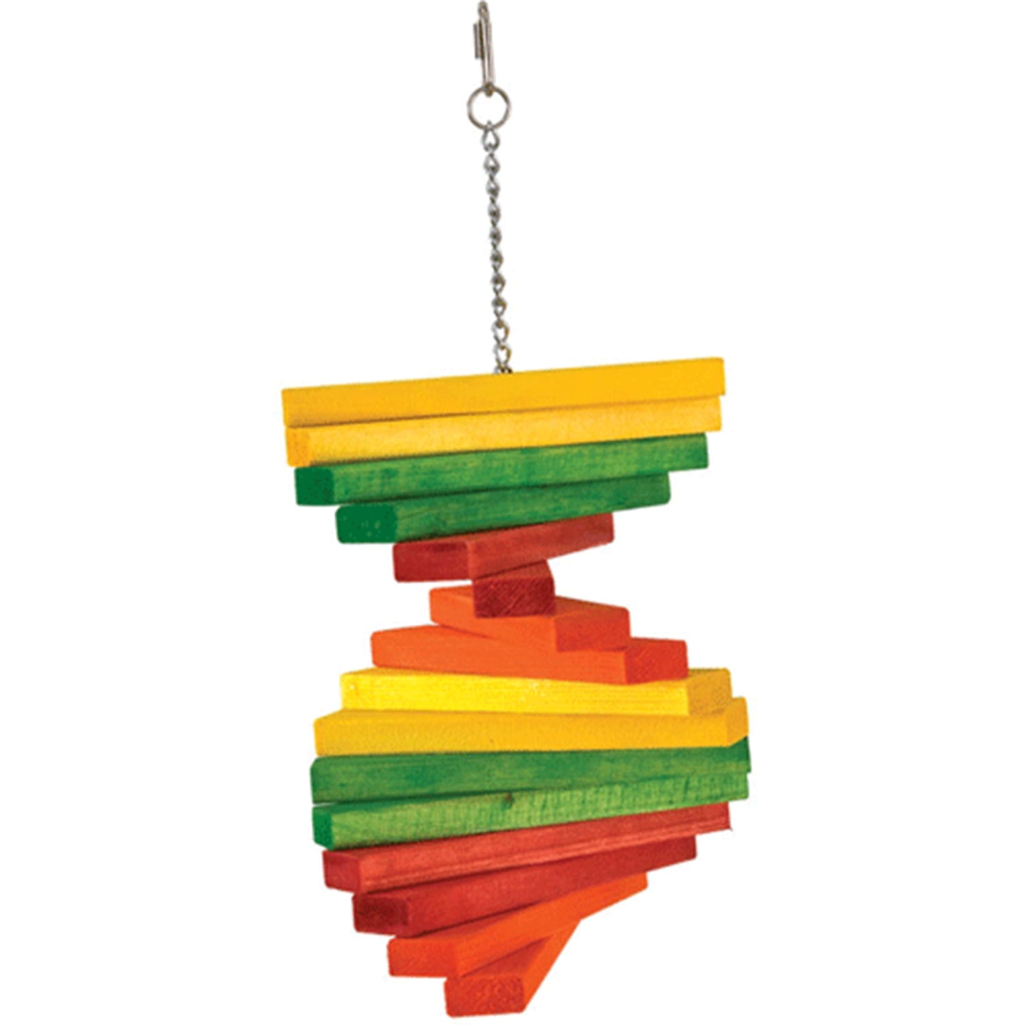 Picture of A&E Cage HB01394 17.5 x 8 x 8 in. Colored Wooden Blocks Spiral Bird Toy