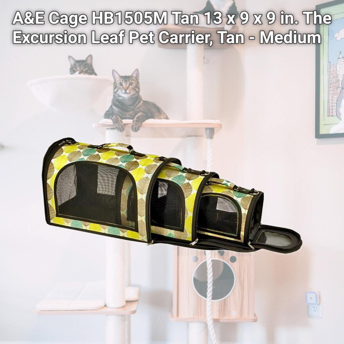 Picture of A&E Cage HB1505M Tan 13 x 9 x 9 in. The Excursion Leaf Pet Carrier&#44; Tan - Medium