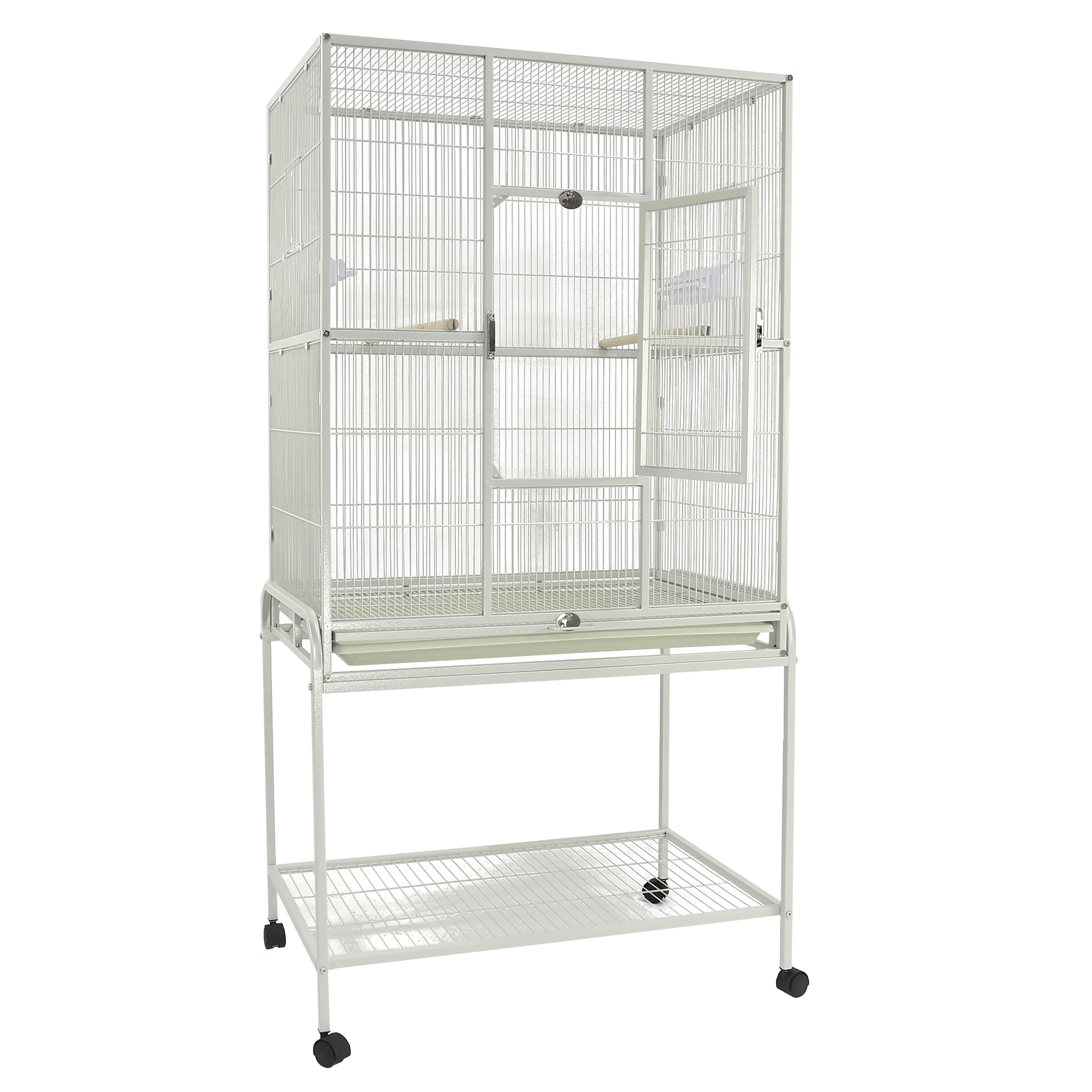 Picture of A&E Cage 13120 White 31 x 20 in. Flight Cage & Removable Stand with Bottom Shelf&#44; White