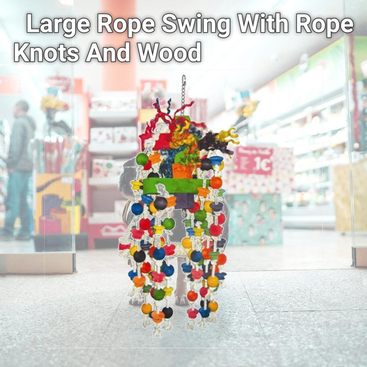 Picture of A&E Cage HB125 Large Rope Swing With Rope Knots And Wood