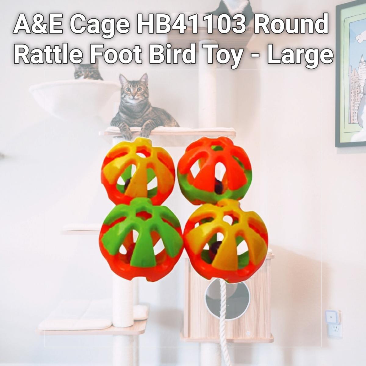 Picture of A&E Cage HB41103 Round Rattle Foot Bird Toy - Large