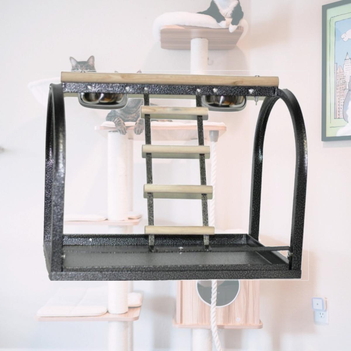 Picture of A&E Cage J11 White Table Stand With Ladders And Cups