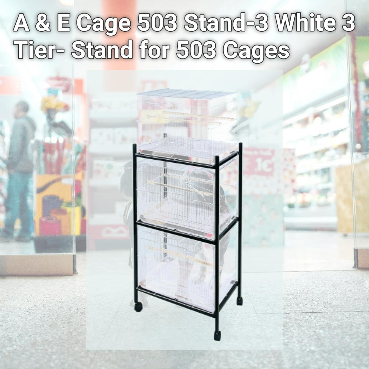 Picture of A & E Cage 503 Stand-3 White 3 Tier- Stand for 503 Cages