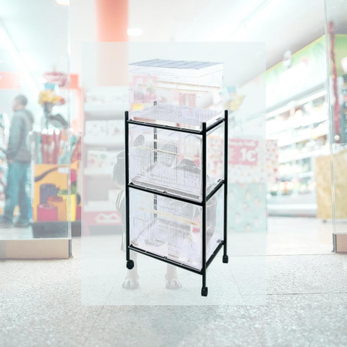 Picture of A & E Cage 503 Stand-3 White 3 Tier- Stand for 503 Cages