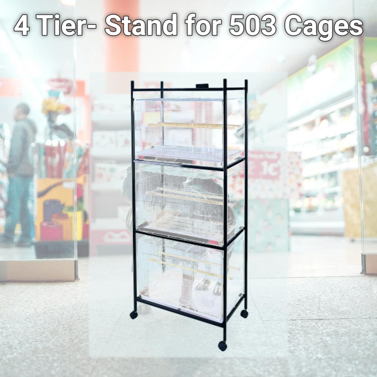 Picture of A & E Cage 503 Stand-4 Black 4 Tier- Stand for 503 Cages