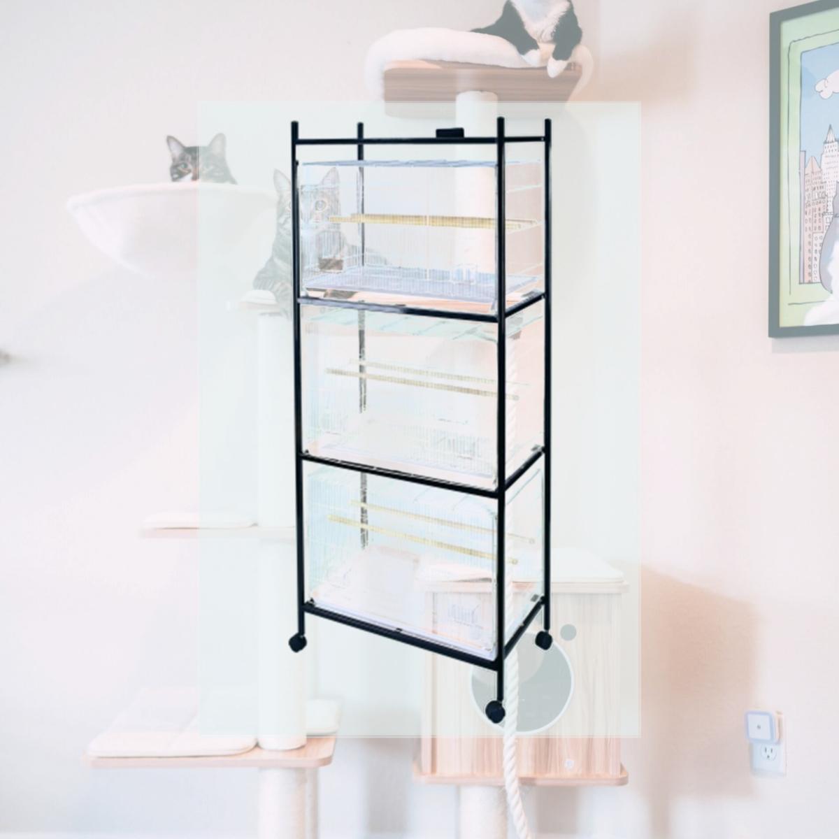 Picture of A & E Cage 503 Stand-4 Black 4 Tier- Stand for 503 Cages