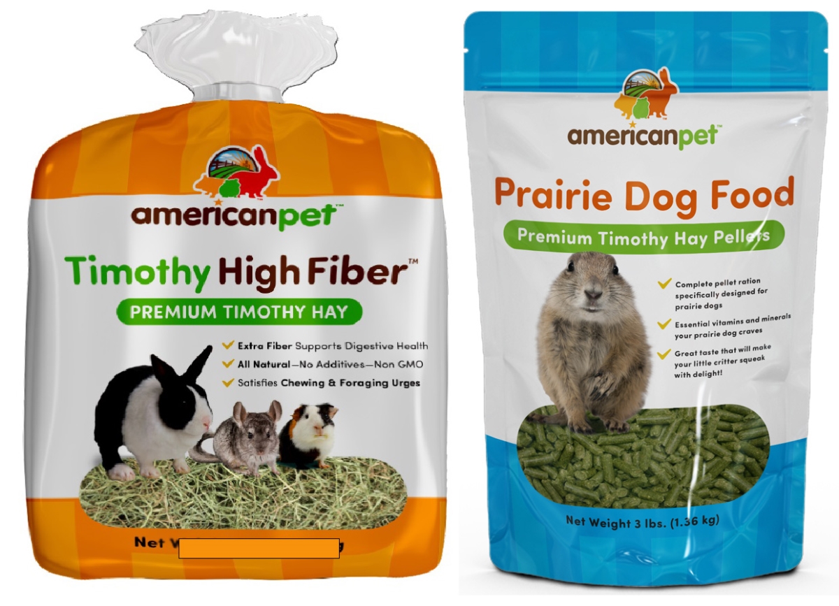 Picture of American Pet Diner 147-228 Prairie Dog Food Bundle #147-228 - High Fiber Hay 5lb & Prairie Dog Natural Diet 3lb by American Pet #147-228