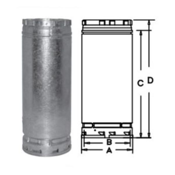 Picture of Duravent B12BV18 12 x 18 in. Round B-Vent Length Pipe