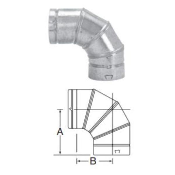 Picture of Duravent B6BVL90 6 in. 90 deg Round B-Vent Adjustable Elbow