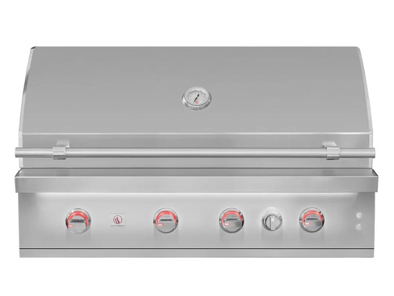 QST42-LP 42 in. Liquid Propane Quest Grill with 4 Burner, Rear Burner & 2 Piece WarmiNatural Gas Rack